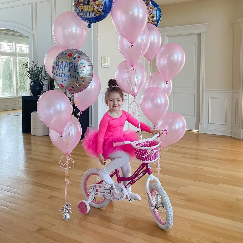 JOYSTAR 12 Inch Girls Bike Toddler Bike for 2 3 4 Years Old Girl 12" Kids Bikes for Ages 2-4 yr with Training Wheels and Basket Children's Bicycle in Fuchsia - Image 4